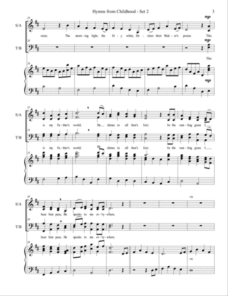 Hymns from Childhood - Set 2 (SATB) 4-Part scores gallery preview page 3
