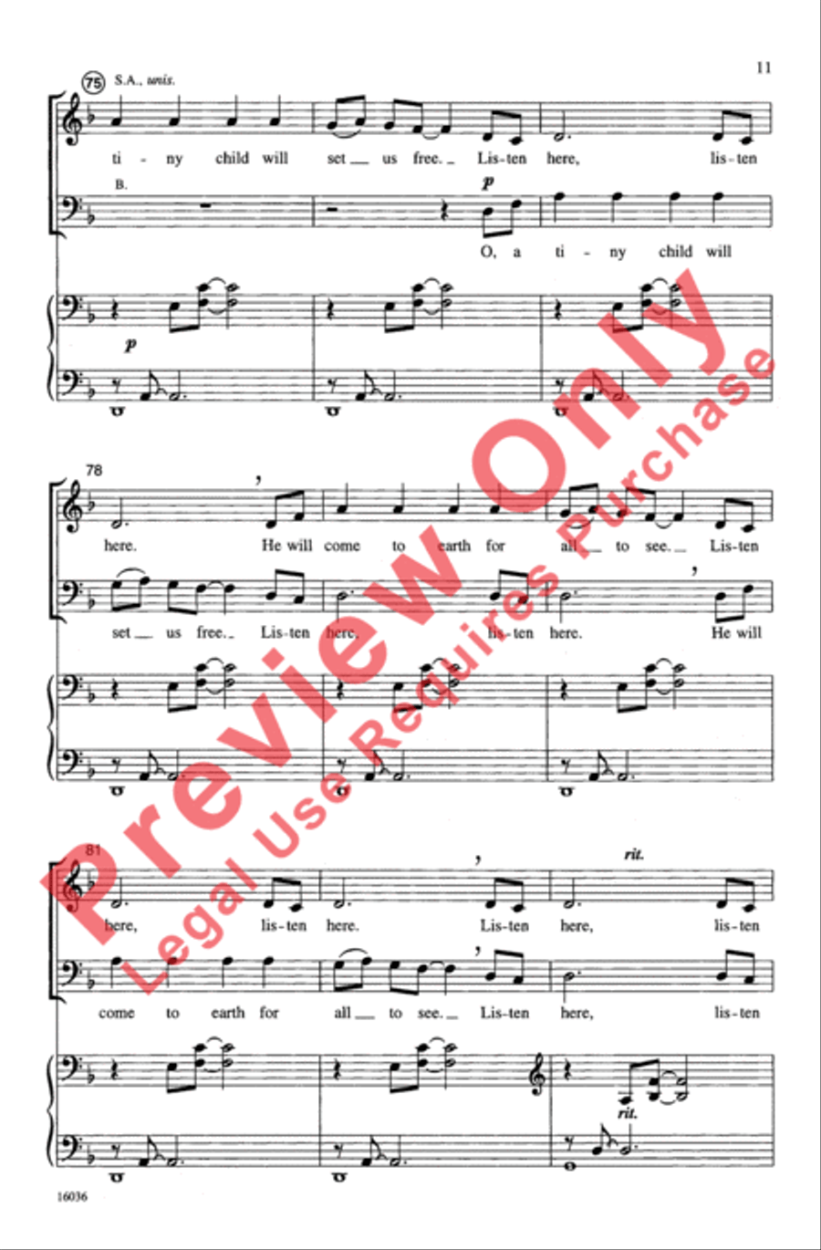 Listen Here, Listen Here Listen Here, Listen Here 3-Part scores gallery preview page 11