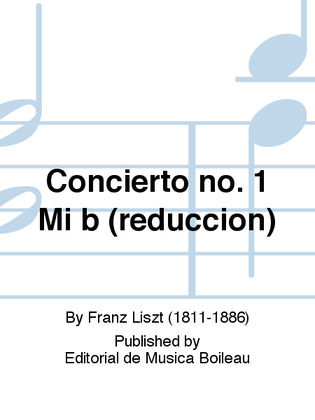 Book cover for Concierto no. 1 Mi b (reduccion)