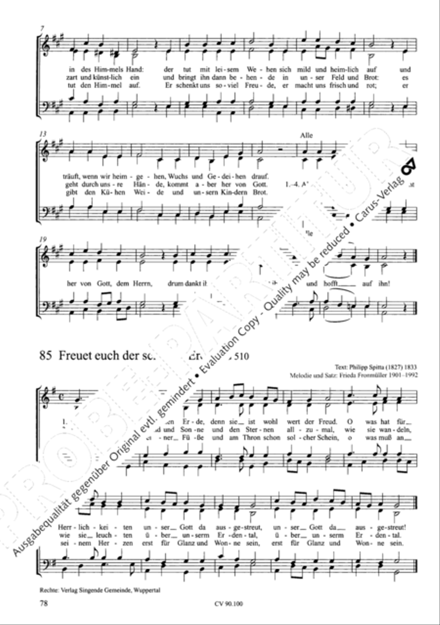 Chorsatze zum Evangelischen Gesangbuch Choir scores gallery preview page 83