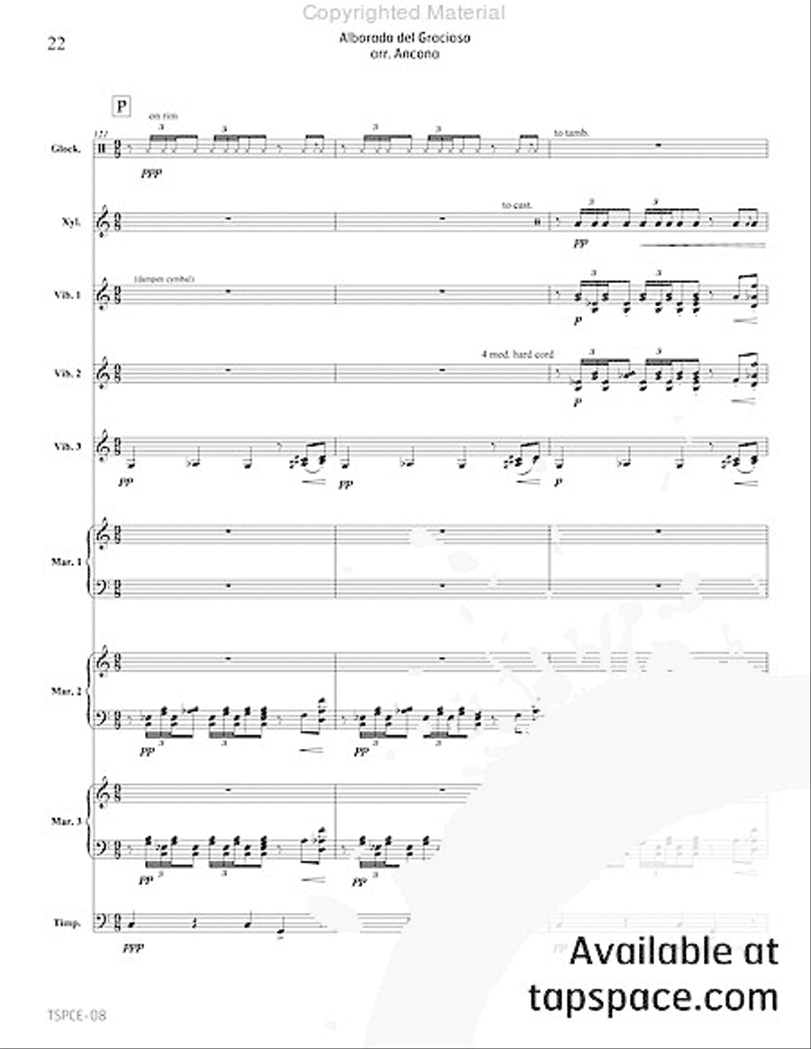 Alborada del Gracioso Percussion Ensemble scores gallery preview page 25