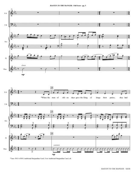 Hasten to the Manger (With "Pat-A-Pan") (arr. Stan Pethel) - Full Score