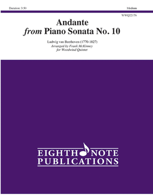 Book cover for Andante from Piano Sonata No. 10