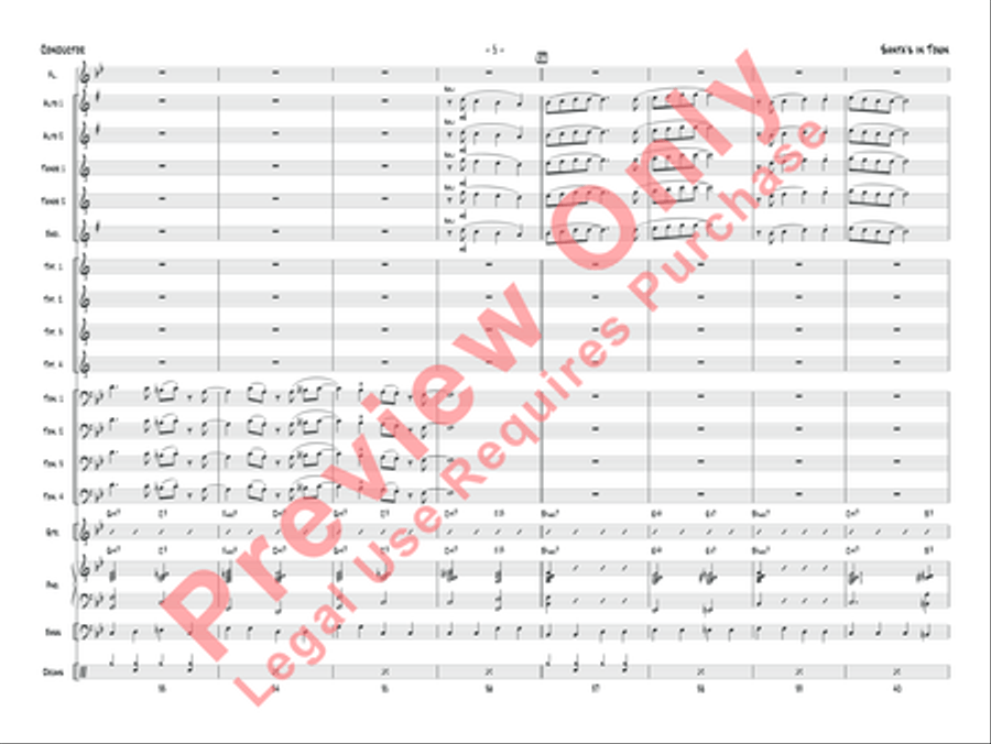Santa's in Town Santa's in Town Jazz Ensemble scores gallery preview page 8