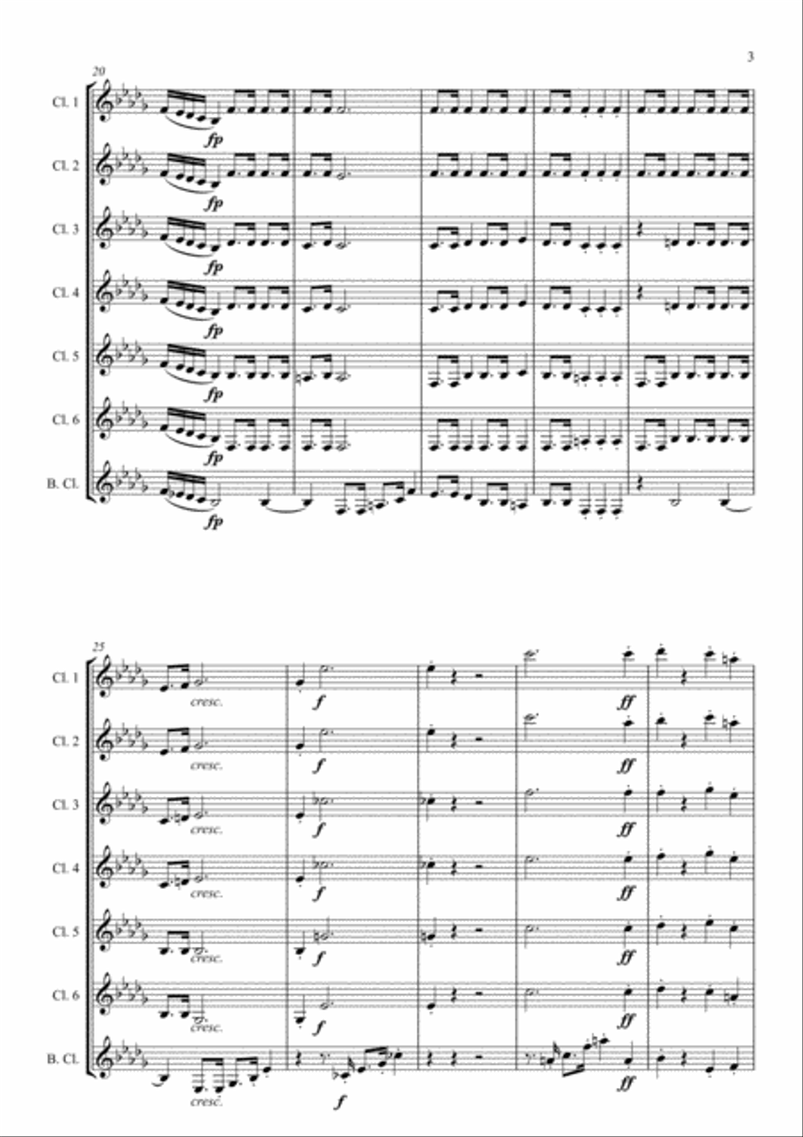Marcia Funebra arranged for Clarinet Choir Clarinet Choir scores gallery preview page 5