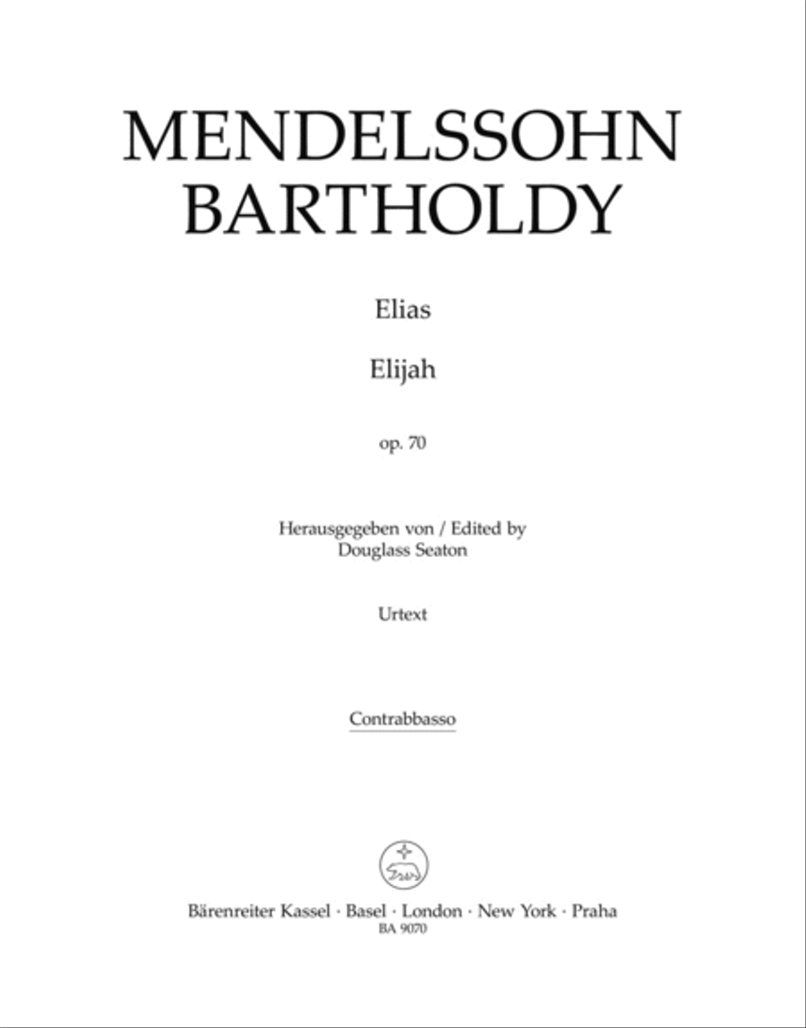 Book cover for Elijah, op. 70