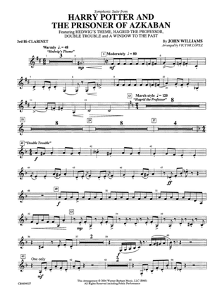 Harry Potter and the Prisoner of Azkaban, Symphonic Suite from: 3rd B-flat Clarinet