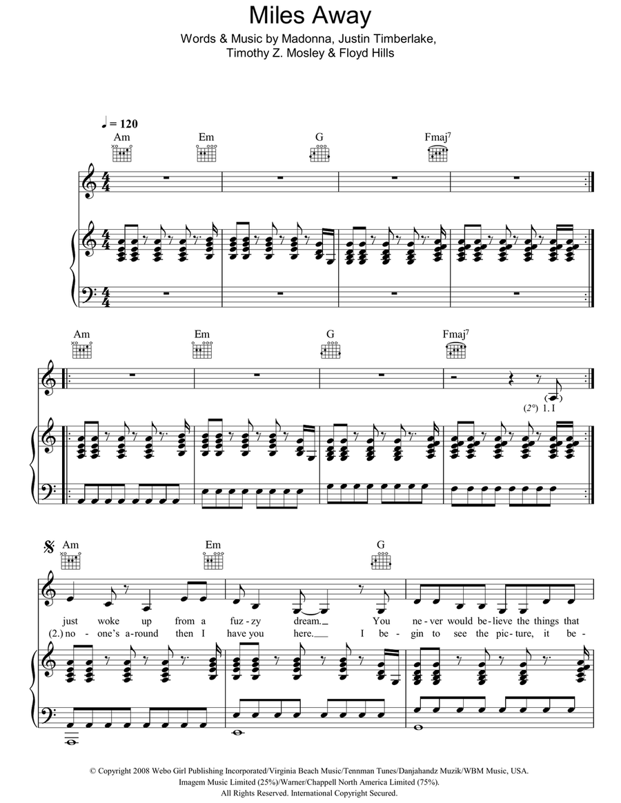 Miles Away Miles Away Acoustic Guitar scores gallery preview page 1