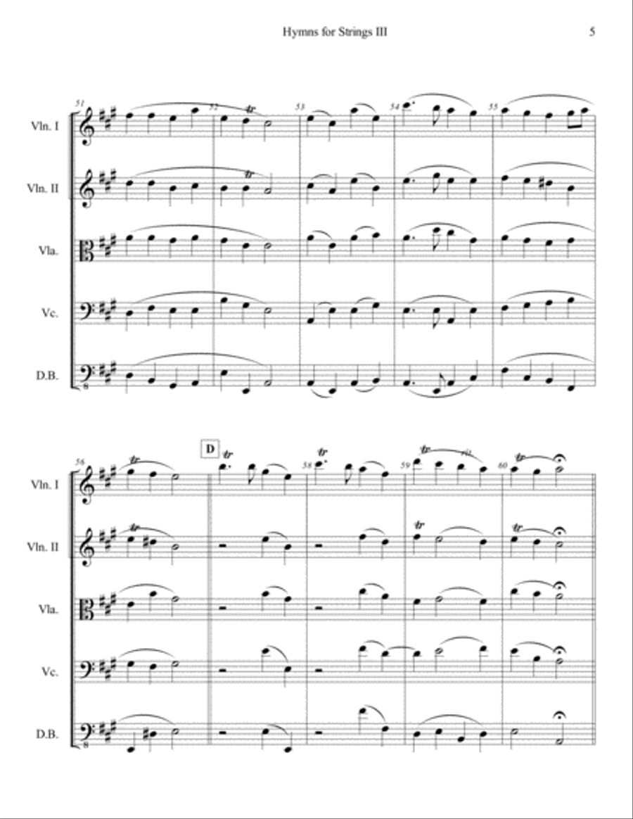 Hymns for Strings III - Charles Wesley String Quartet scores gallery preview page 6