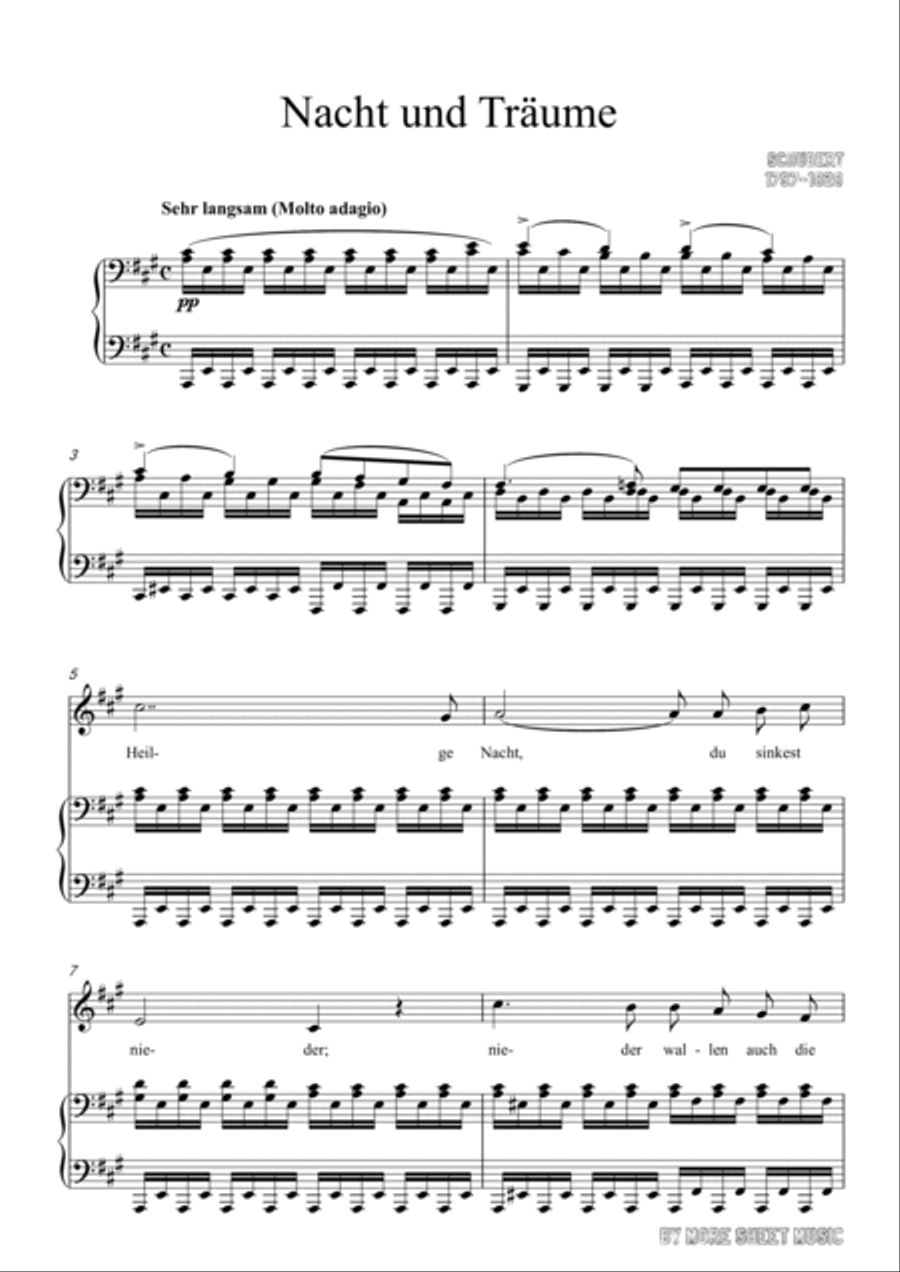 Schubert-Nacht und Träume in A for Vocal and Piano Schubert-Nacht und Träume in A for Vocal and Piano Voice scores gallery preview page 2