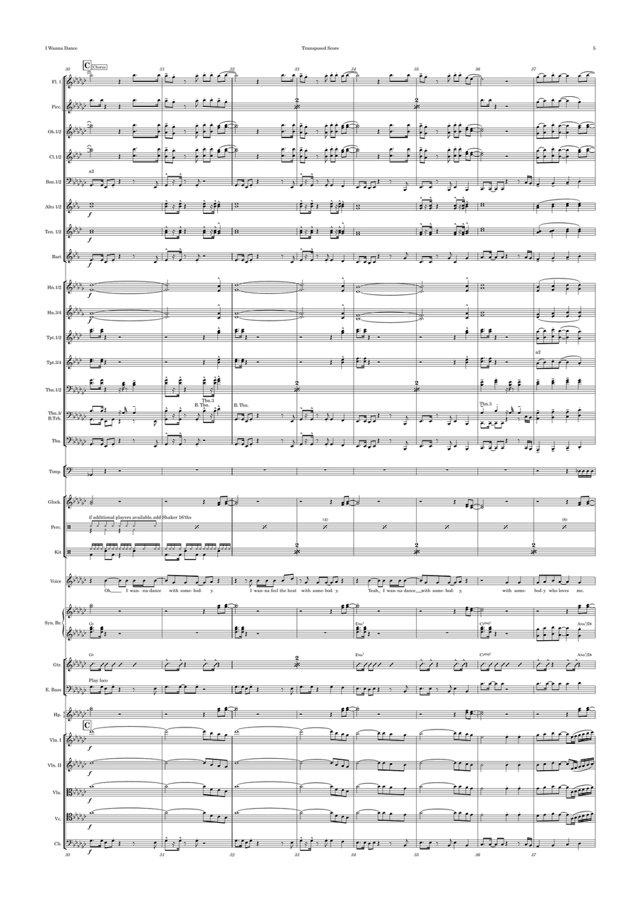 I Wanna Dance With Somebody Full Orchestra scores gallery preview page 5