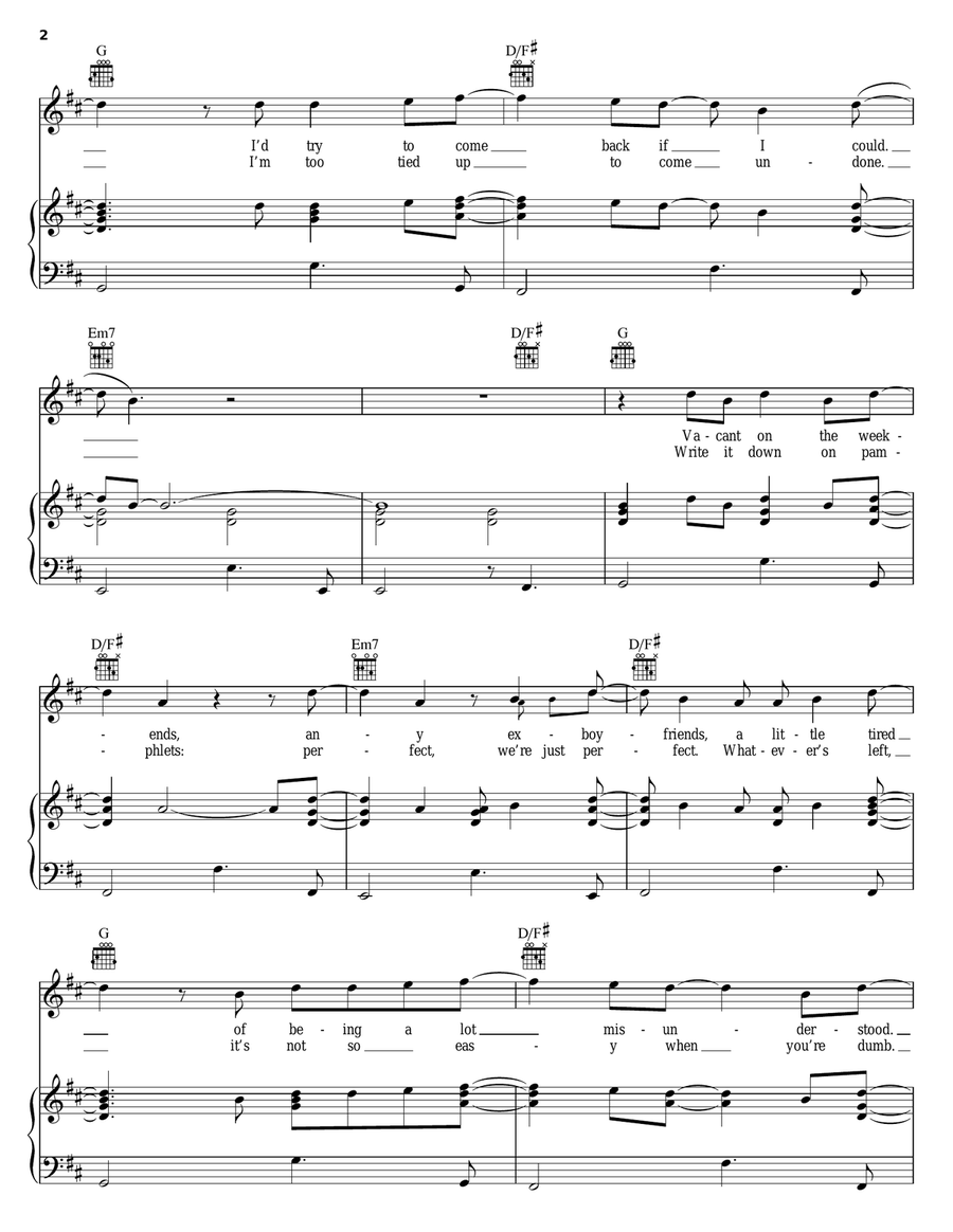 Styrofoam Styrofoam Piano, Vocal, Guitar scores gallery preview page 2