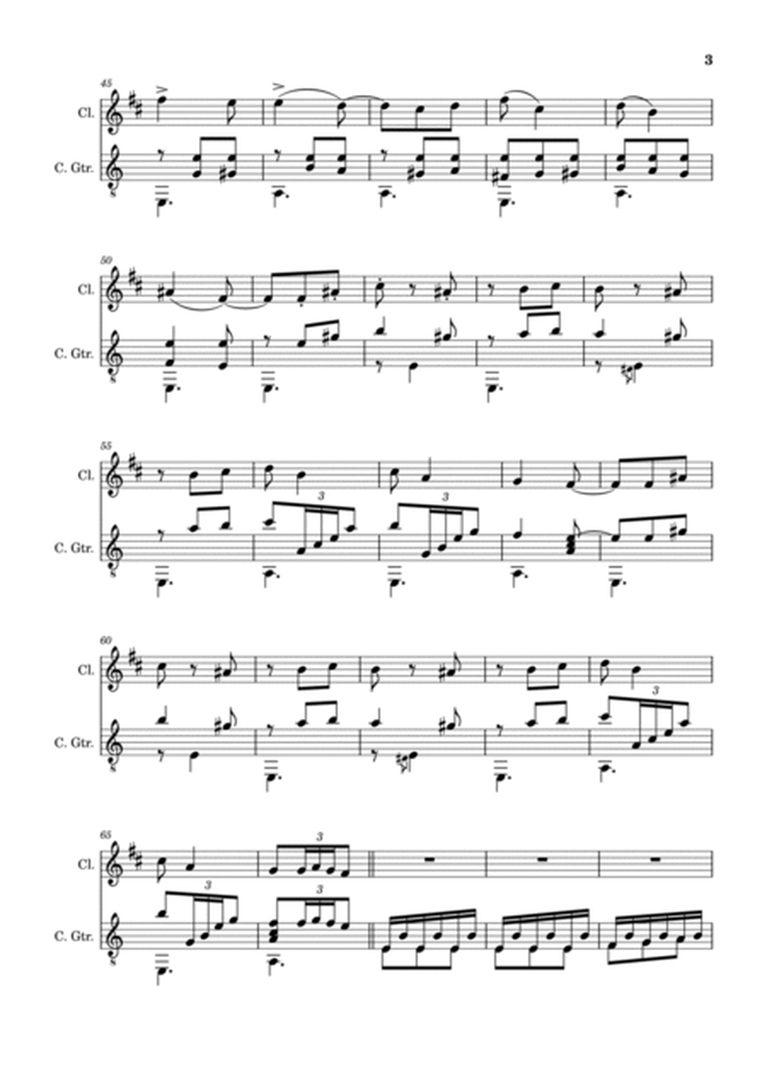 Spanish Popular Song - El Vito. Arrangement for Clarinet and Classical Guitar image number null