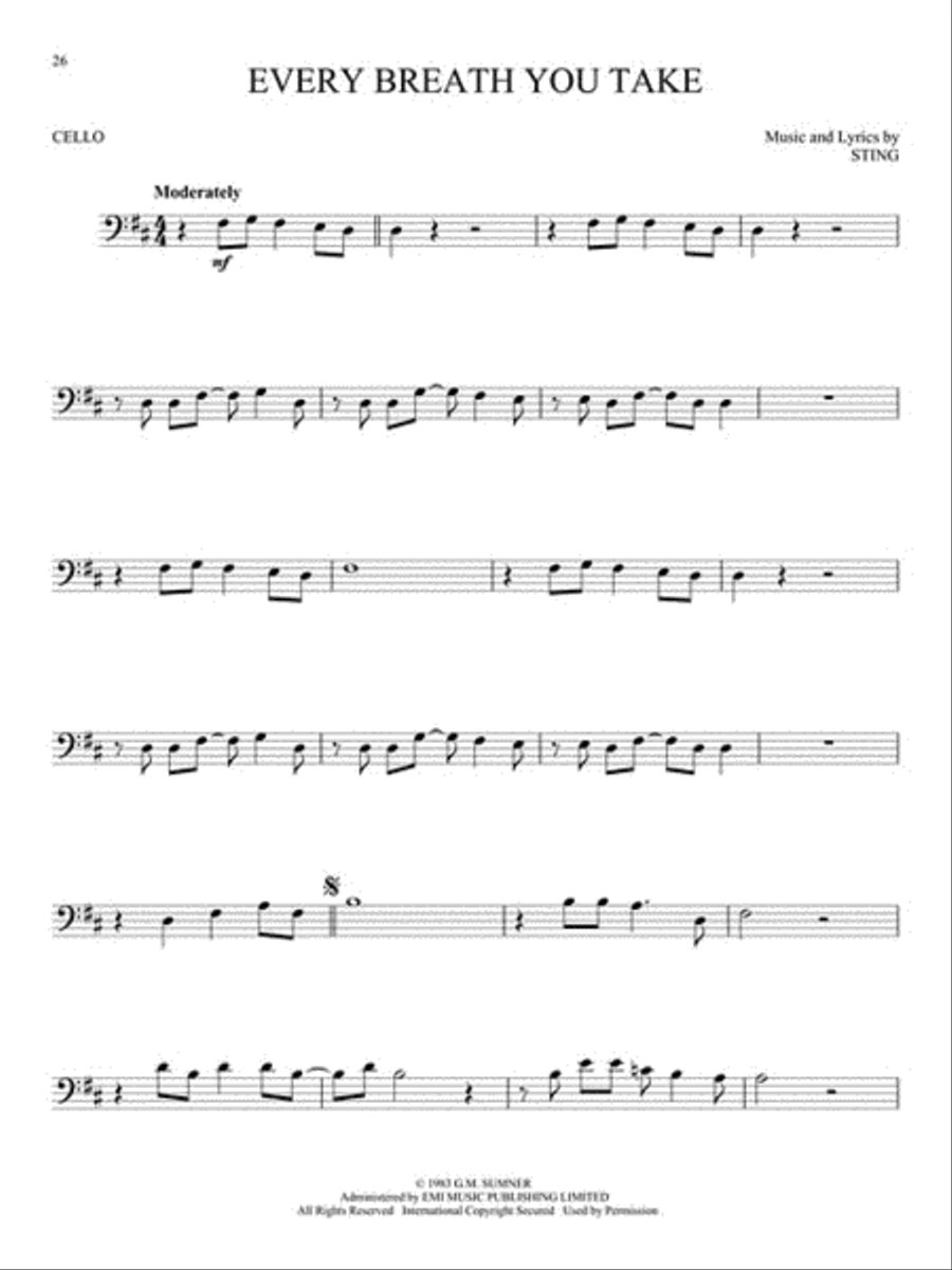 VH1's 100 Greatest Songs of Rock and Roll Cello scores gallery preview page 3
