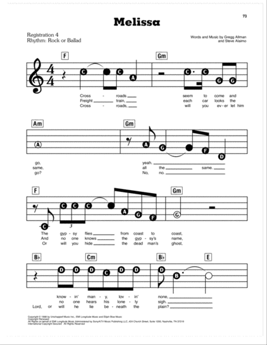 Melissa Melissa Electronic Keyboard scores gallery preview page 1