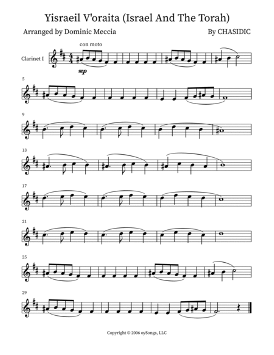 Yisraeil V'oraita (Israel And The Torah) Small Ensemble scores gallery preview page 3