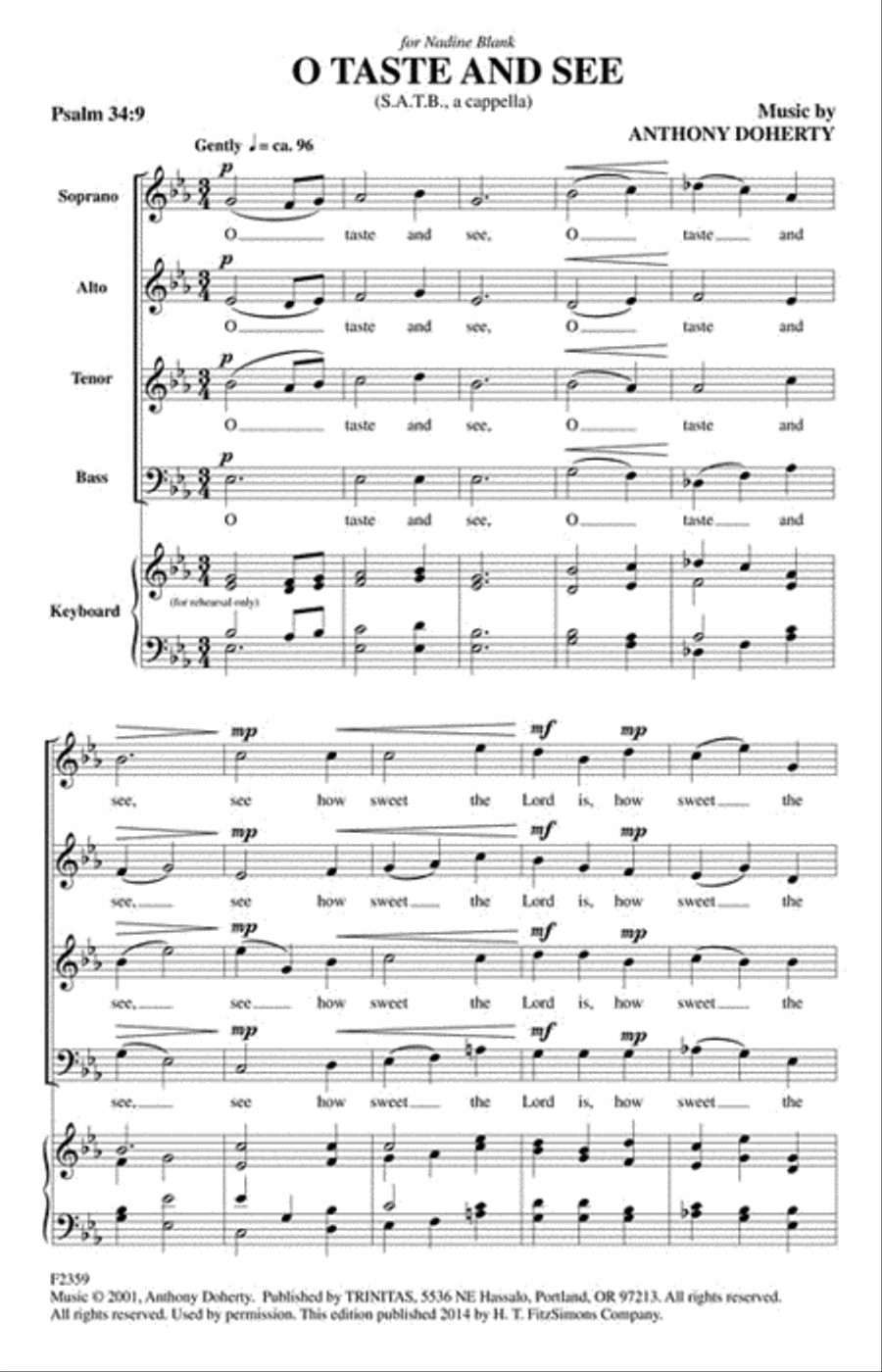 O Taste and See O Taste and See 4-Part scores gallery preview page 2
