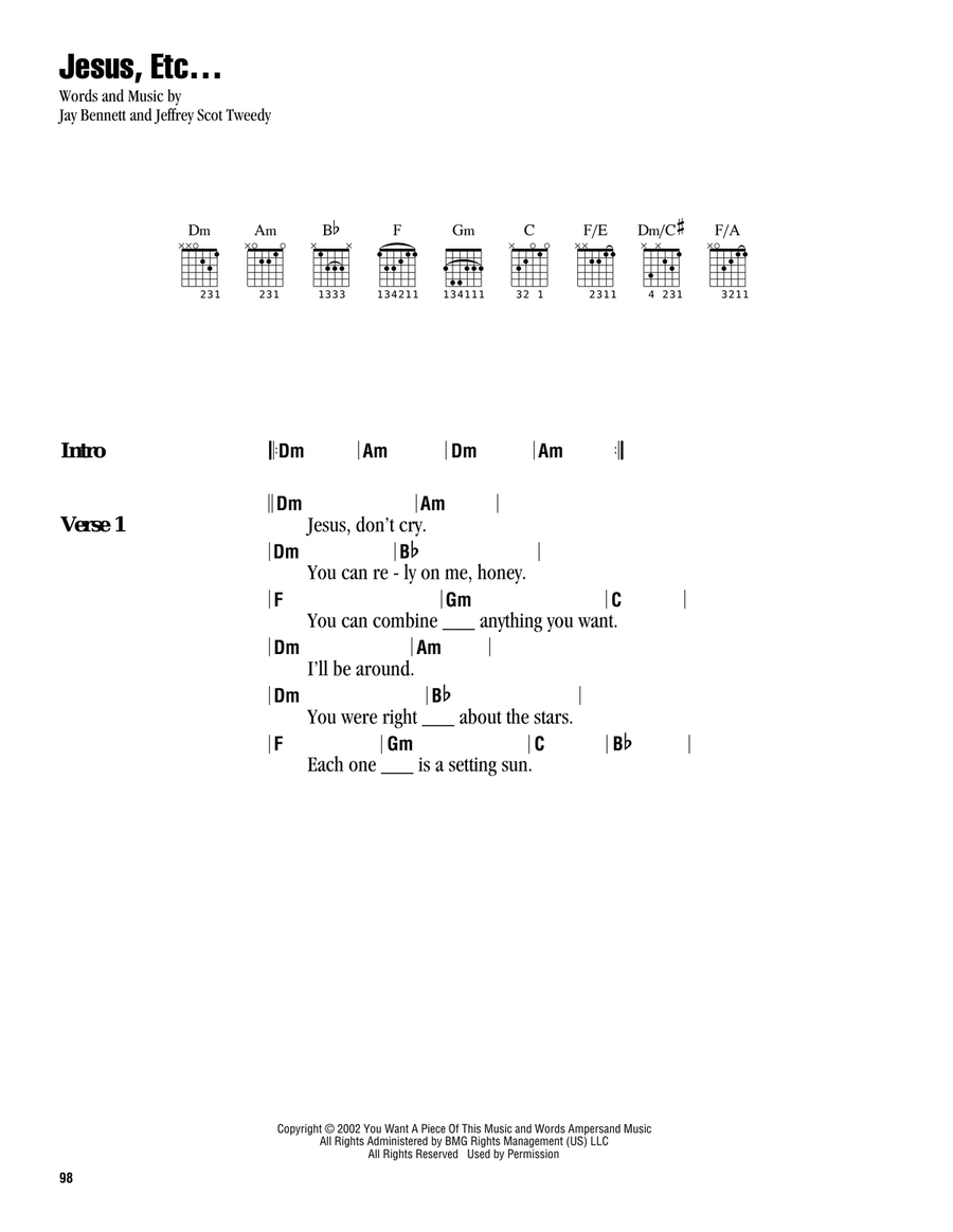 Jesus, Etc... Acoustic Guitar scores gallery preview page 1
