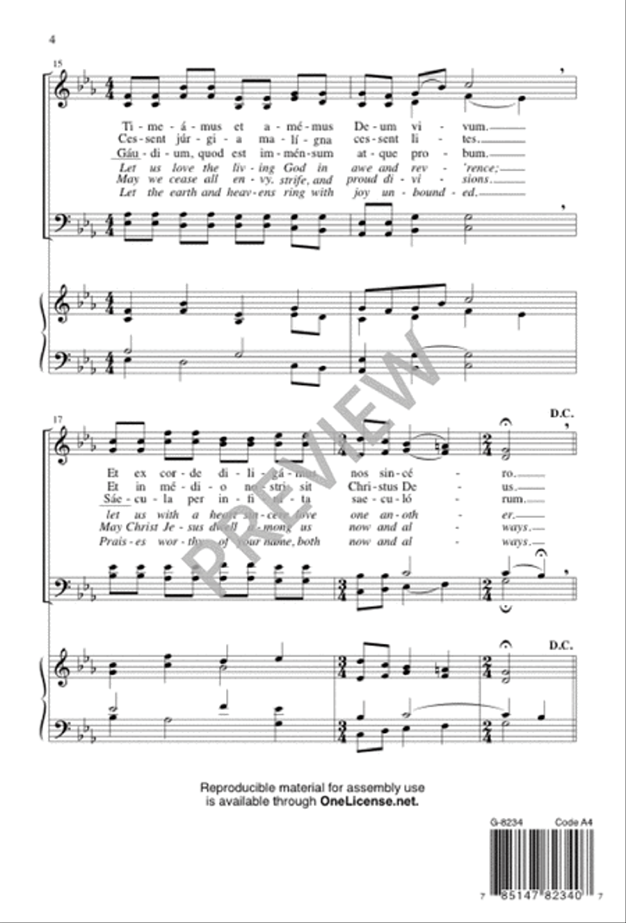 Ubi caritas 4-Part scores gallery preview page 4