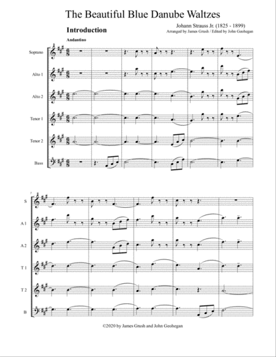 Blue Danube Waltzes for Recorder Sextet Recorder scores gallery preview page 4