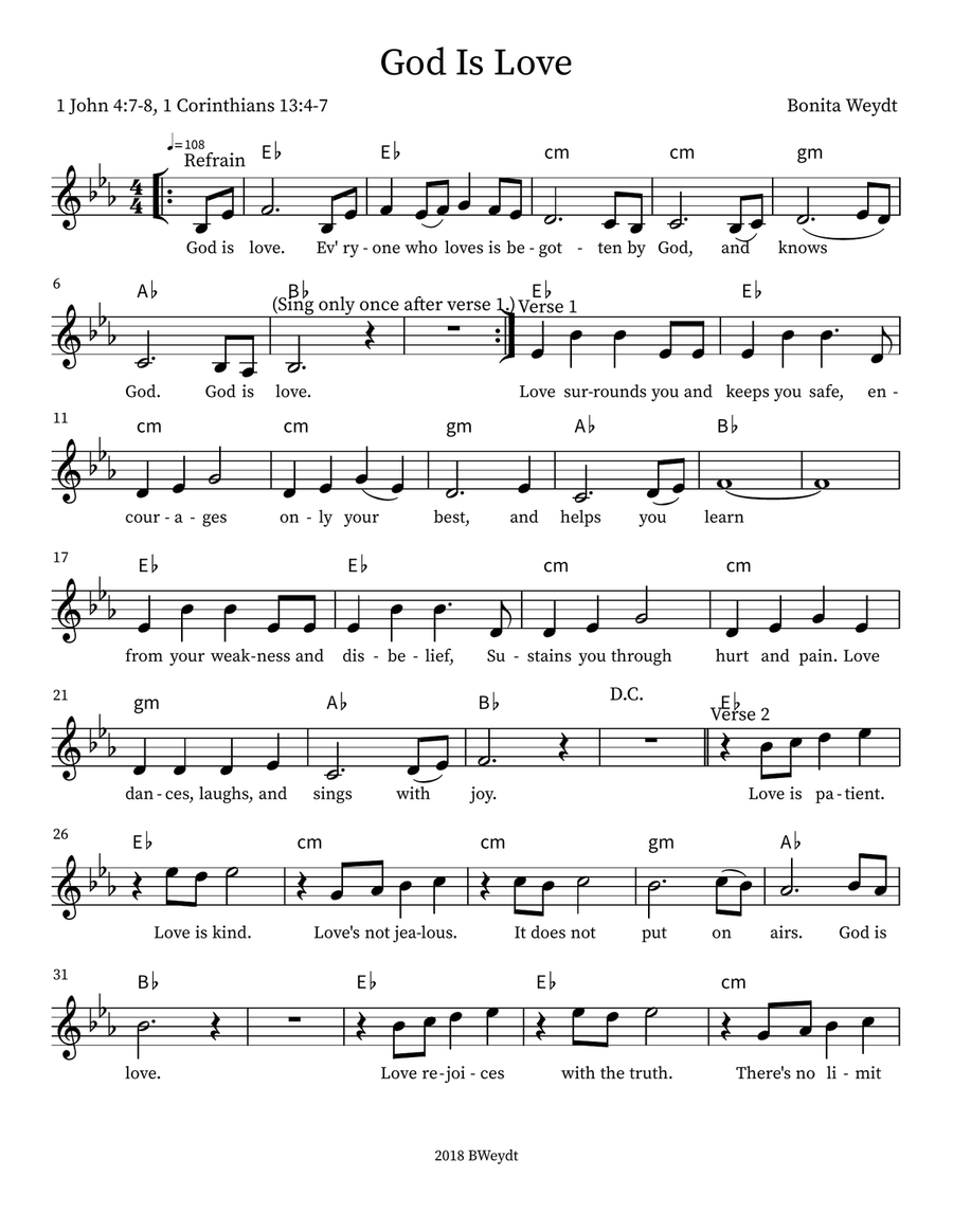 God Is Love Piano scores gallery preview page 1