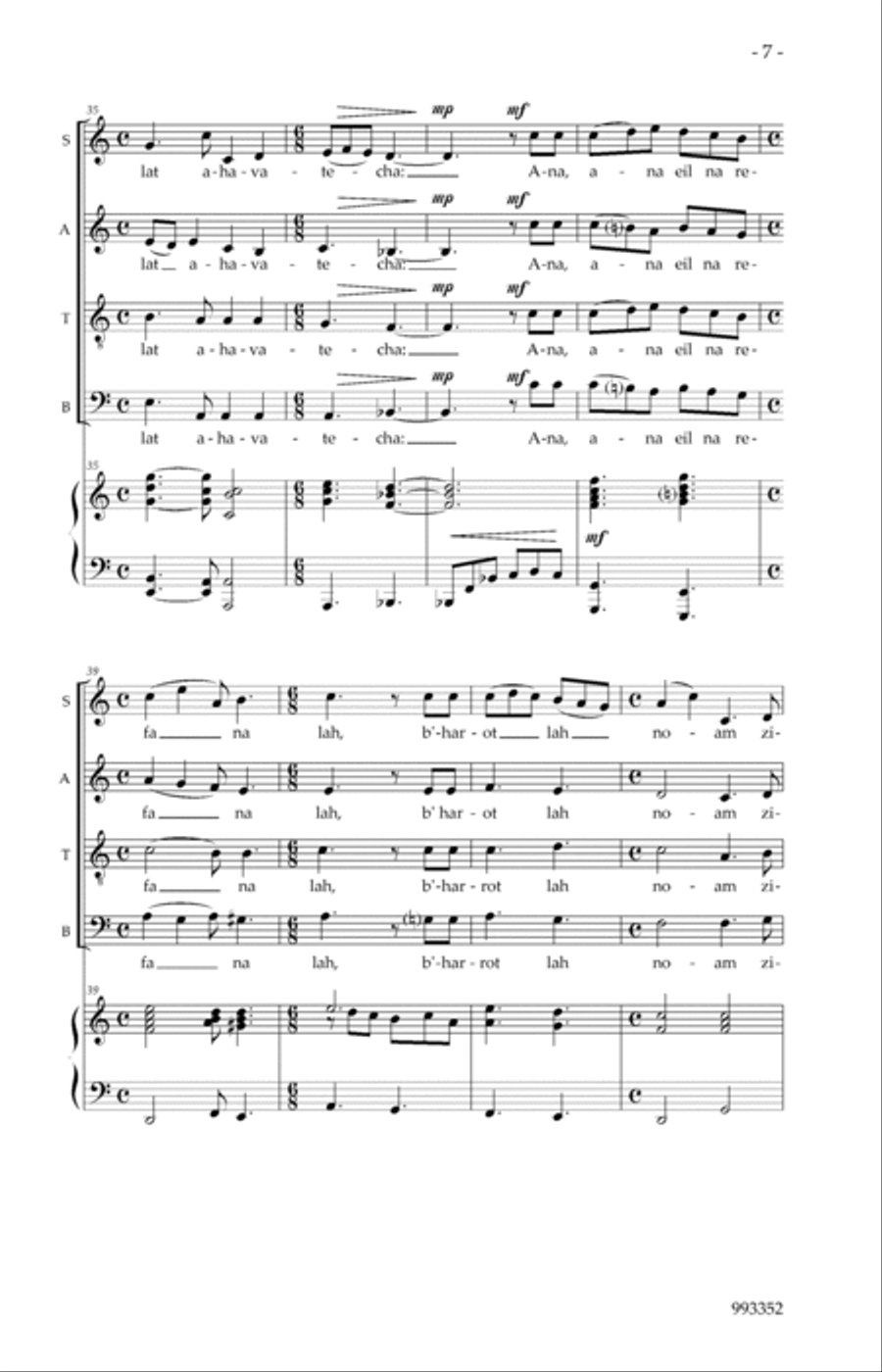 Y'did Nefesh 4-Part scores gallery preview page 5