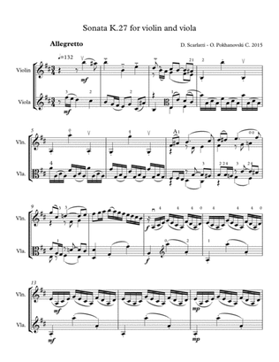 D. Scarlatti Sonata in B-minor K.27 for violin and viola
