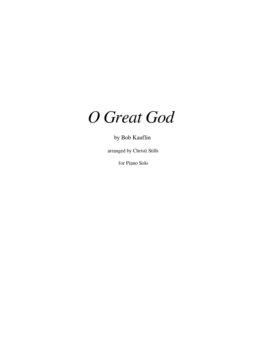 O Great God O Great God Piano Solo scores gallery preview page 1
