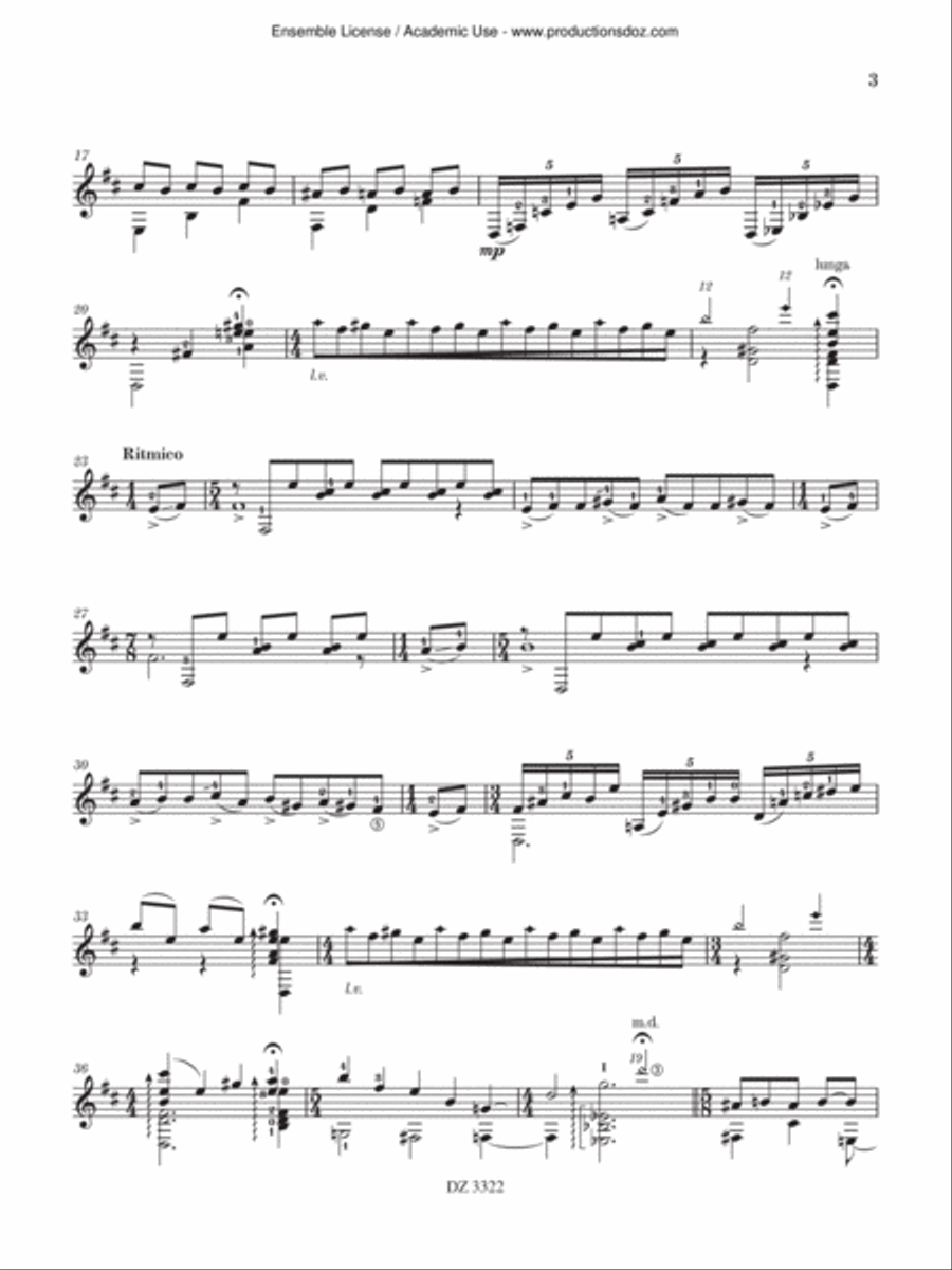 Omaggio a Leo Brouwer Omaggio a Leo Brouwer Classical Guitar scores gallery preview page 3