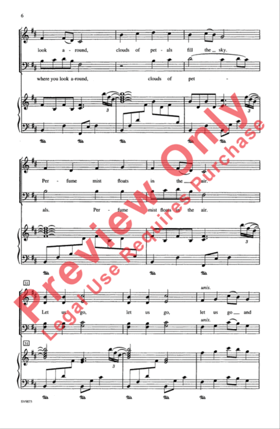 Sakura (Japanese Folk Song) 4-Part scores gallery preview page 6