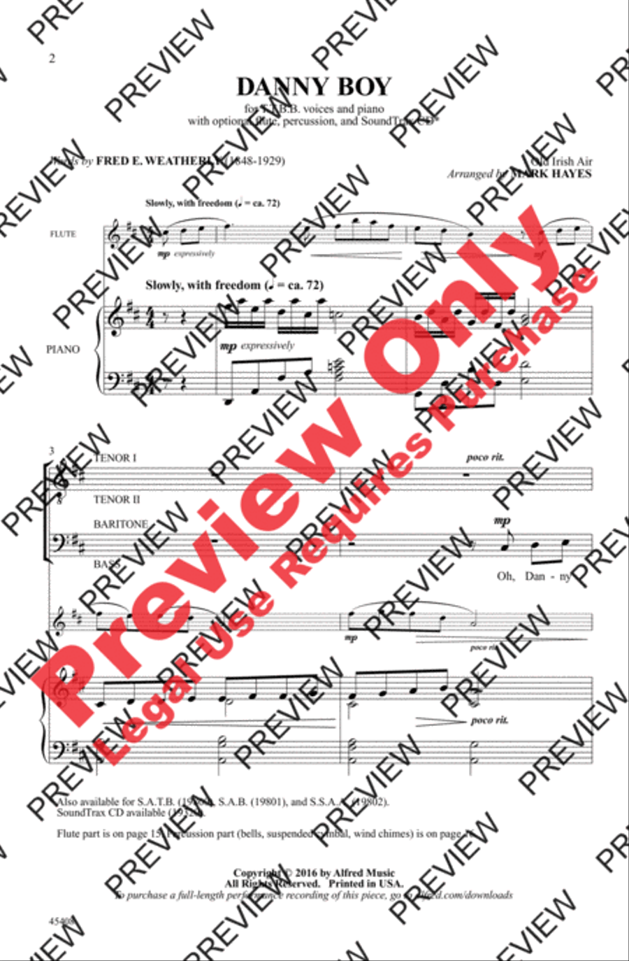 Danny Boy Danny Boy Men's Choir scores gallery preview page 2