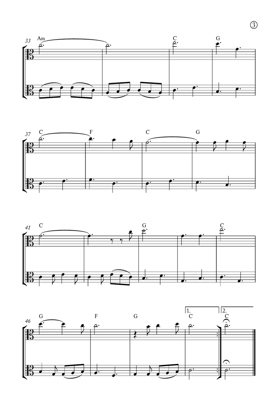 Oh Holy night String Duet scores gallery preview page 3