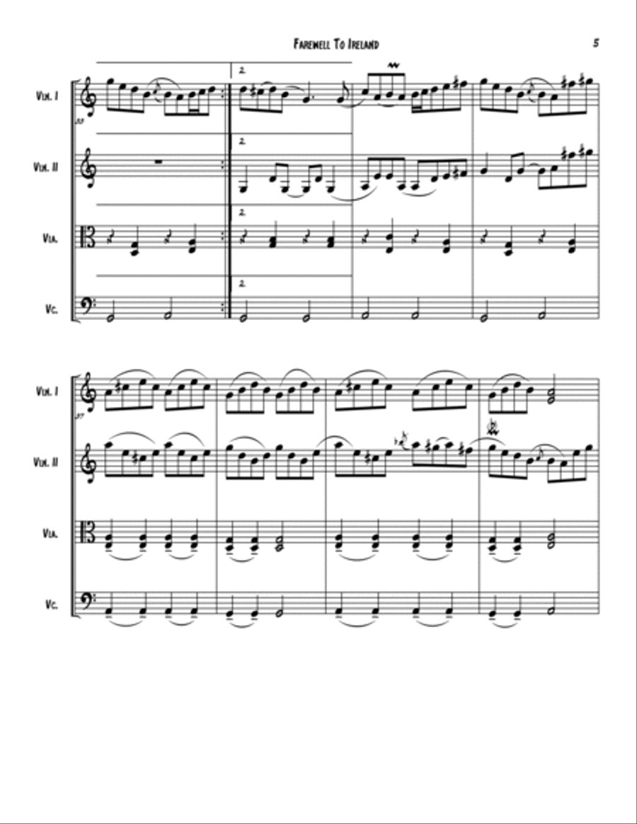 Farewell to Ireland Farewell to Ireland String Quartet scores gallery preview page 5