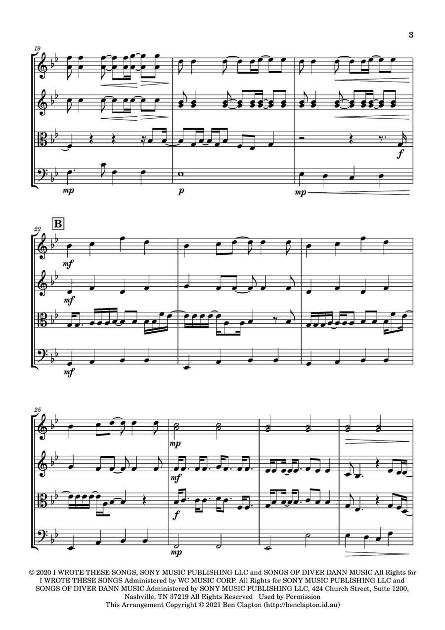 Starting Over String Quartet scores gallery preview page 3