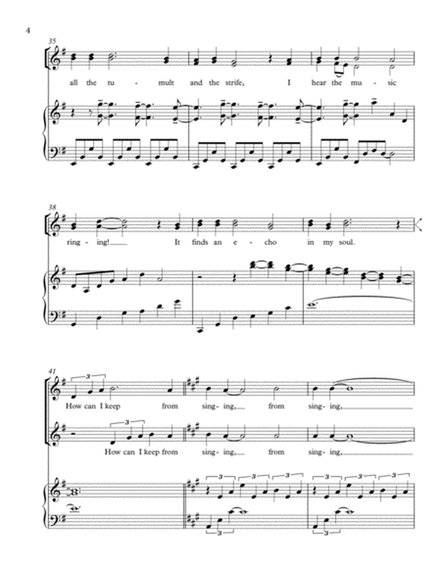 How Can I Keep from Singing - SSAA and piano image number null