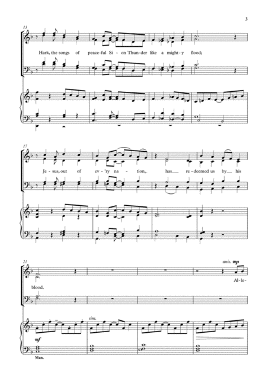 Alleluia, sing to Jesus! Alleluia, sing to Jesus! 4-Part scores gallery preview page 3