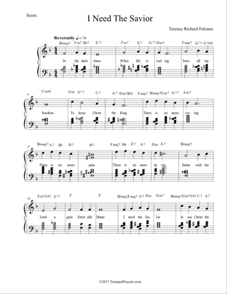 I Need The Savior Full Orchestra scores gallery preview page 1