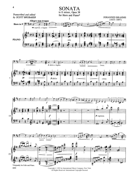 Sonata In E Minor, Opus 38