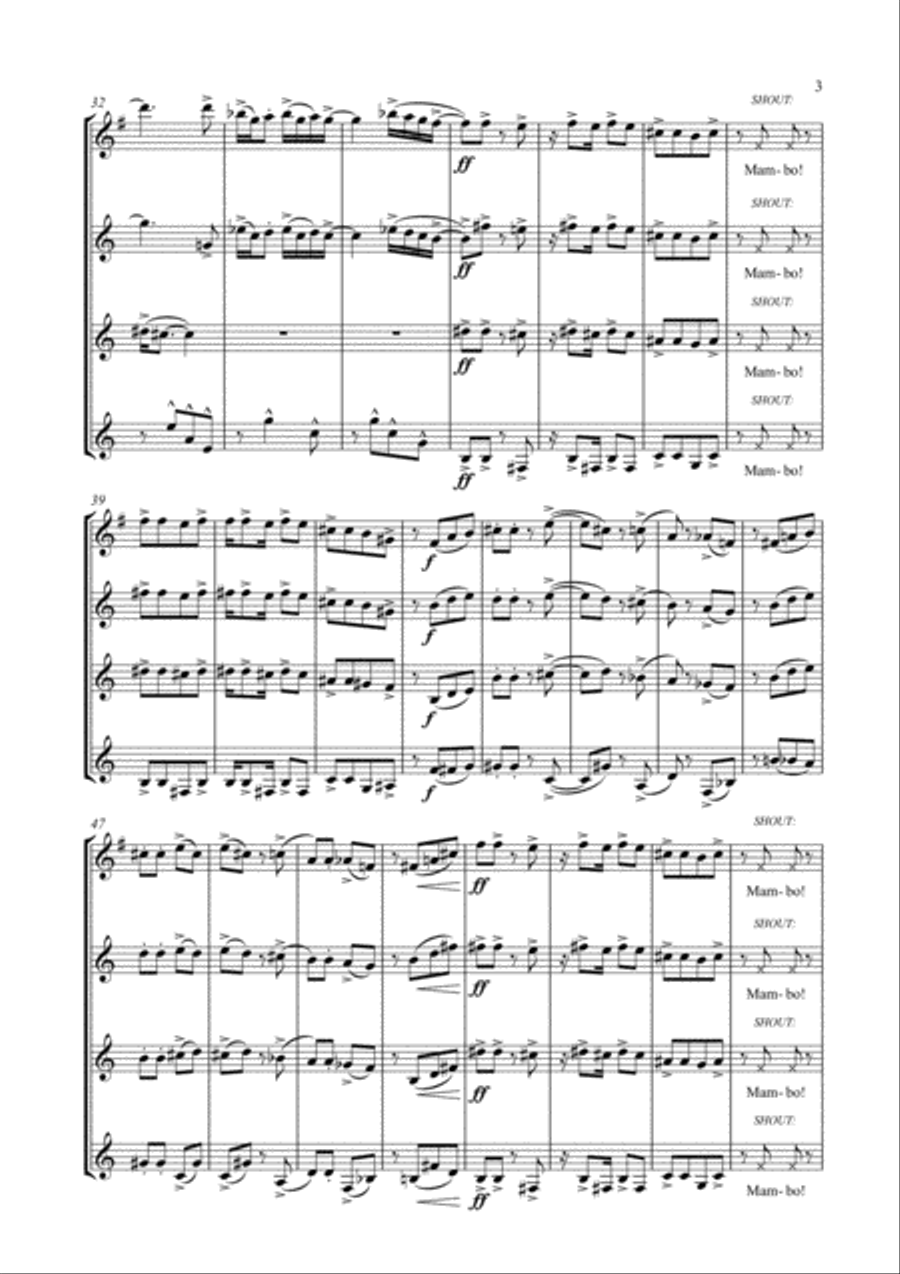 Mambo for Clarinet Quartet (from West Side Story) image number null