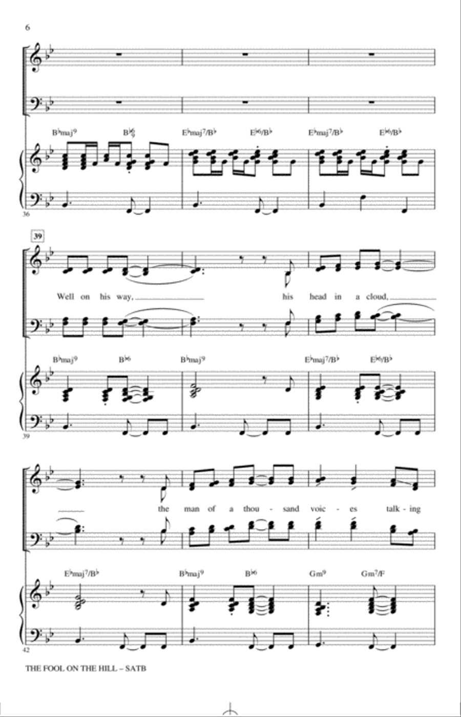 The Fool On The Hill (arr. Kirby Shaw) 4-Part scores gallery preview page 5