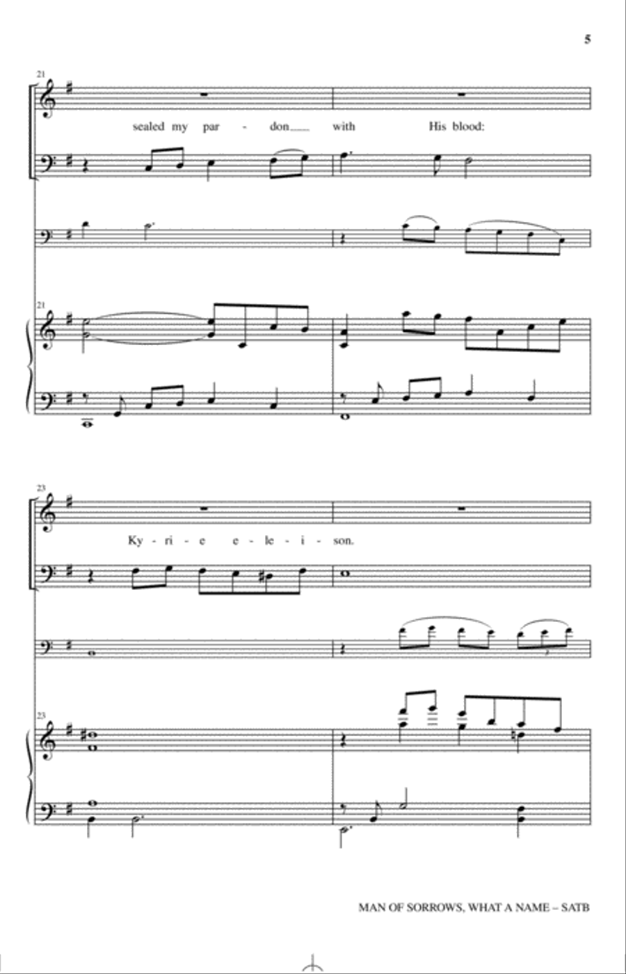 Man Of Sorrows, What A Name Choir scores gallery preview page 4
