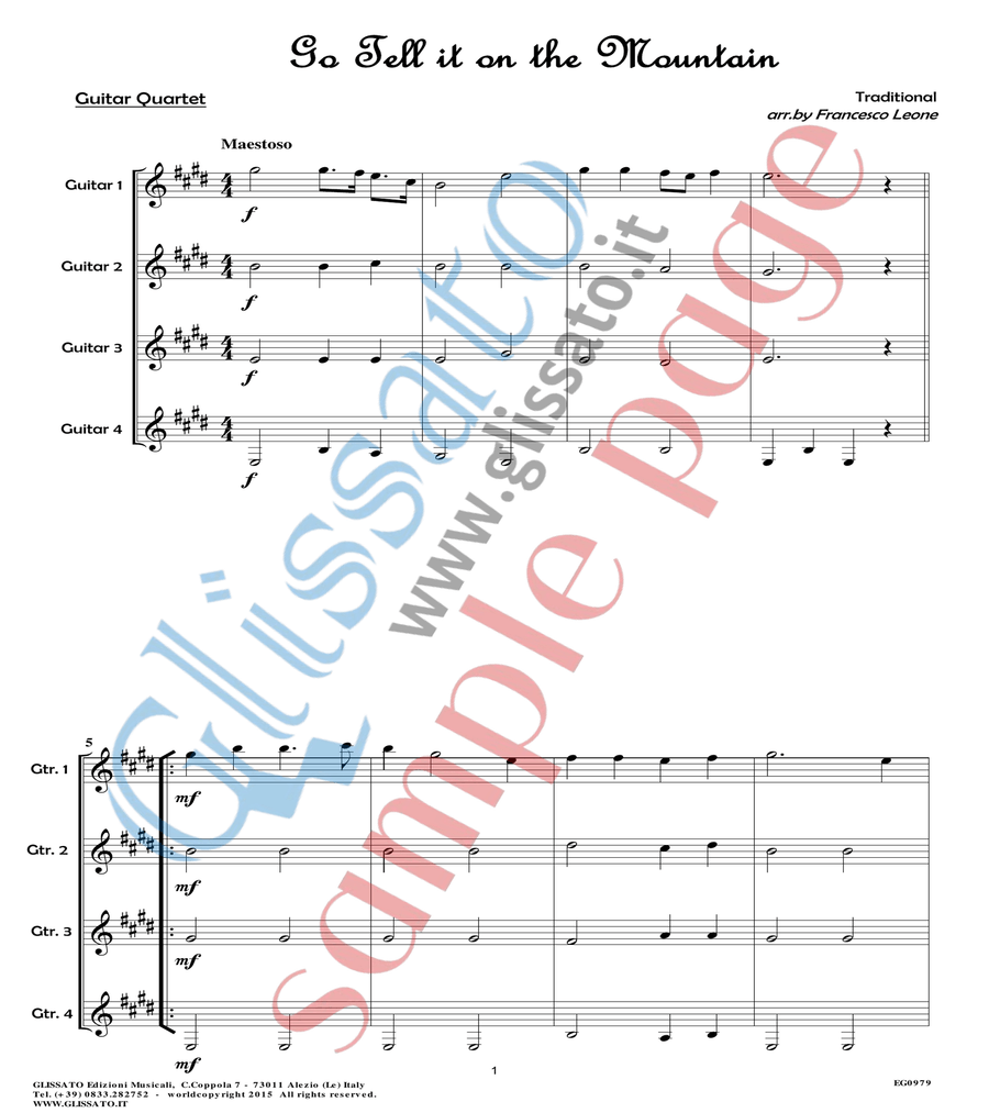 10 Easy Christmas Tunes - Guitar Quartet (score ) image number null