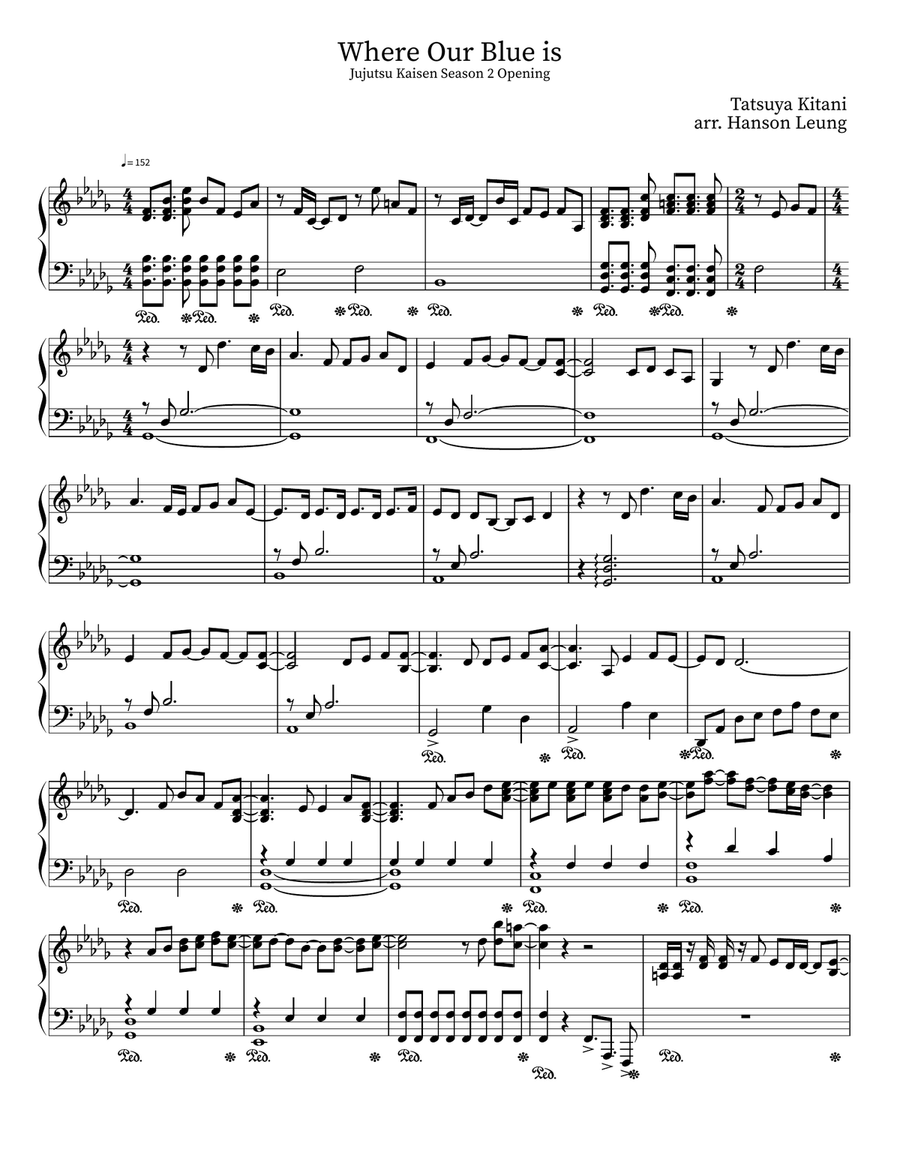 Aono Sumika Aono Sumika Piano Solo scores gallery preview page 1