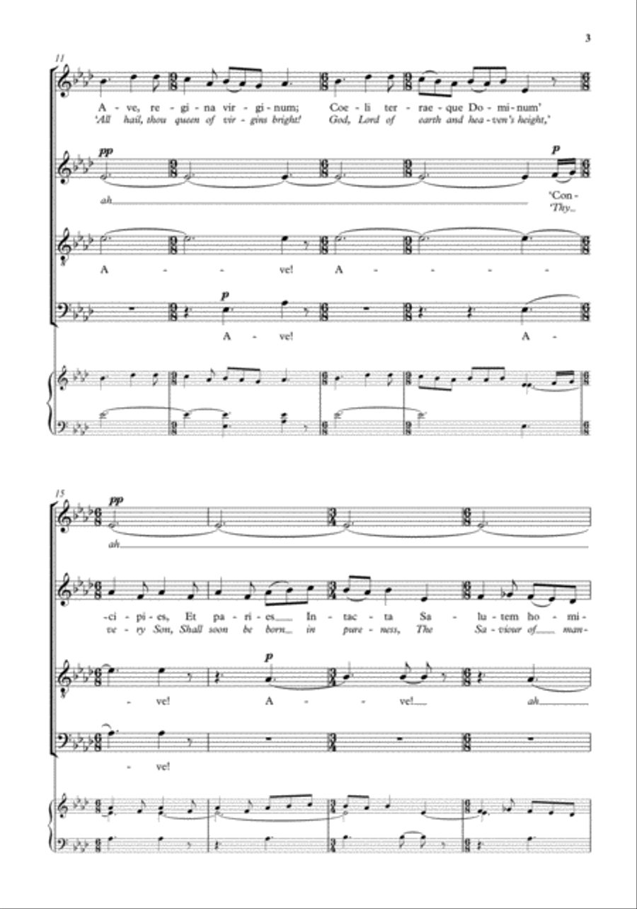 Angelus ad virginem (Gabriel to Mary came) 4-Part scores gallery preview page 3