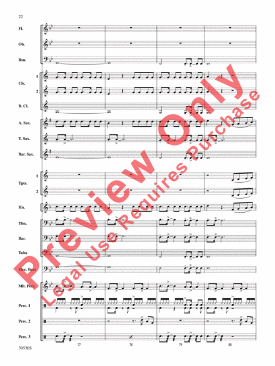 Teenage Dream / Super Bass Concert Band scores gallery preview page 23