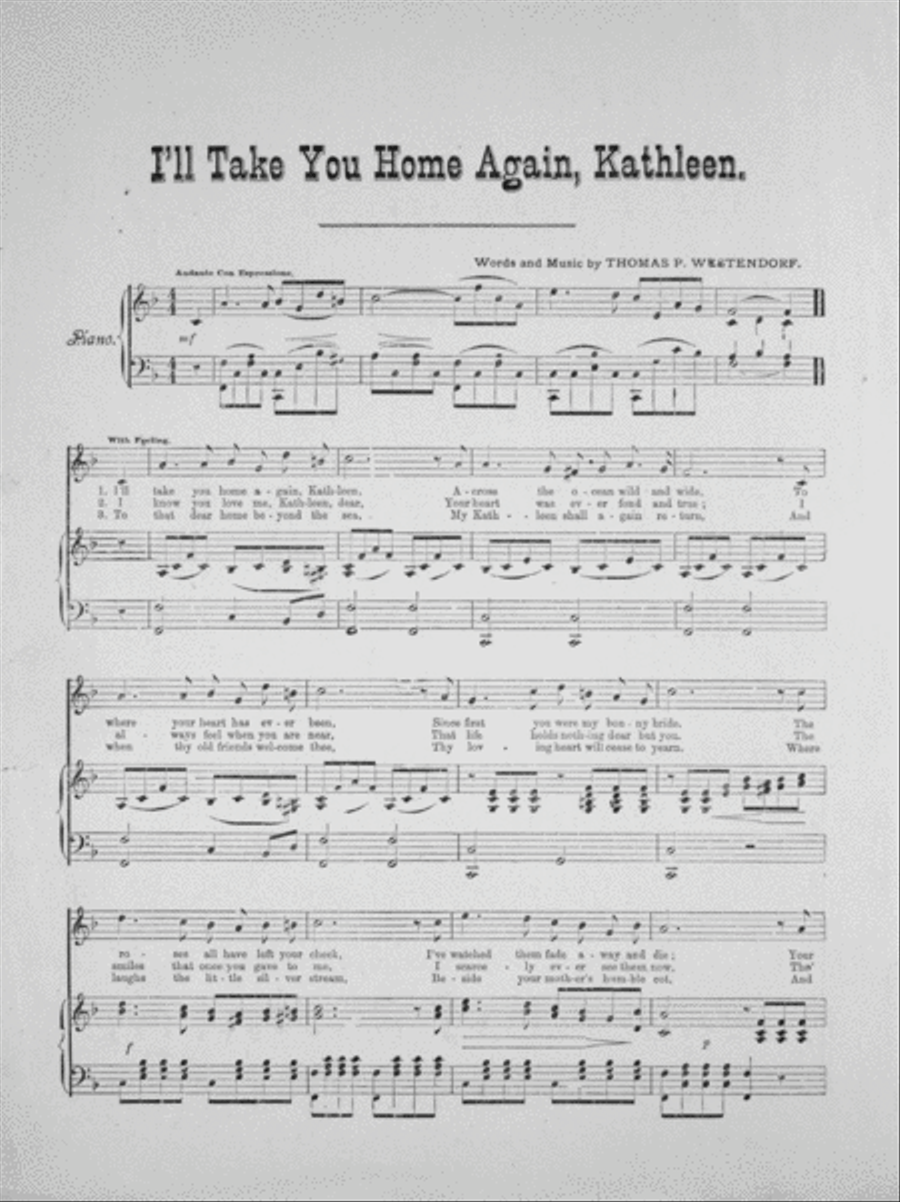 I'll Take You Home Again, Kathleen. Song & Chorus 4-Part scores gallery preview page 2