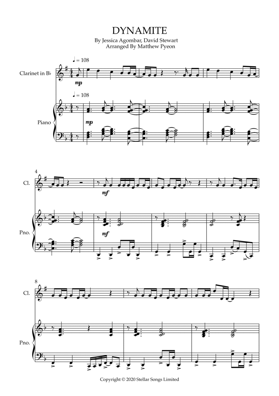 Dynamite B-Flat Clarinet scores gallery preview page 1