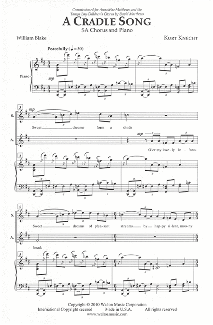 A Cradle Song A Cradle Song SA scores gallery preview page 2