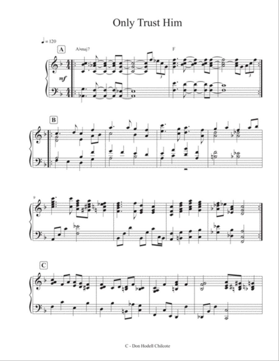 Only Trust Him Jazz Ensemble scores gallery preview page 2
