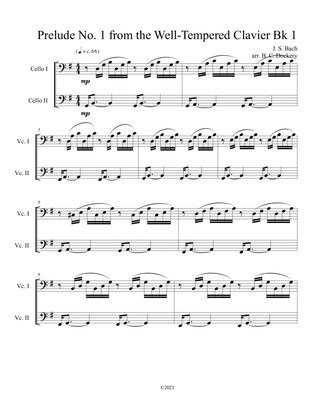 Prelude No.1 from The Well-Tempered Clavier Book 1 BWV 846 (Cello Duet)